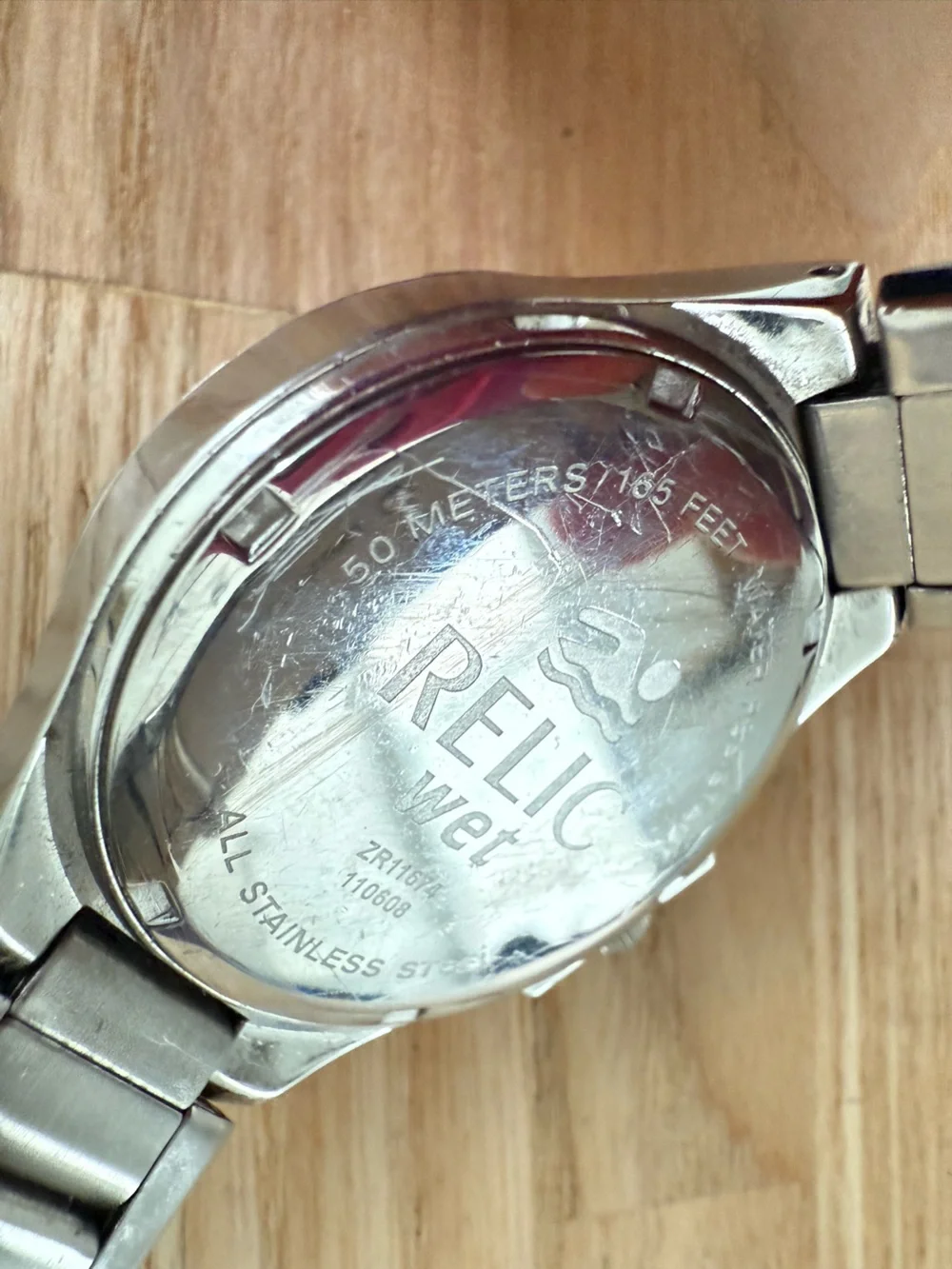 Relic mens silver tone watch NEW BATTEEY